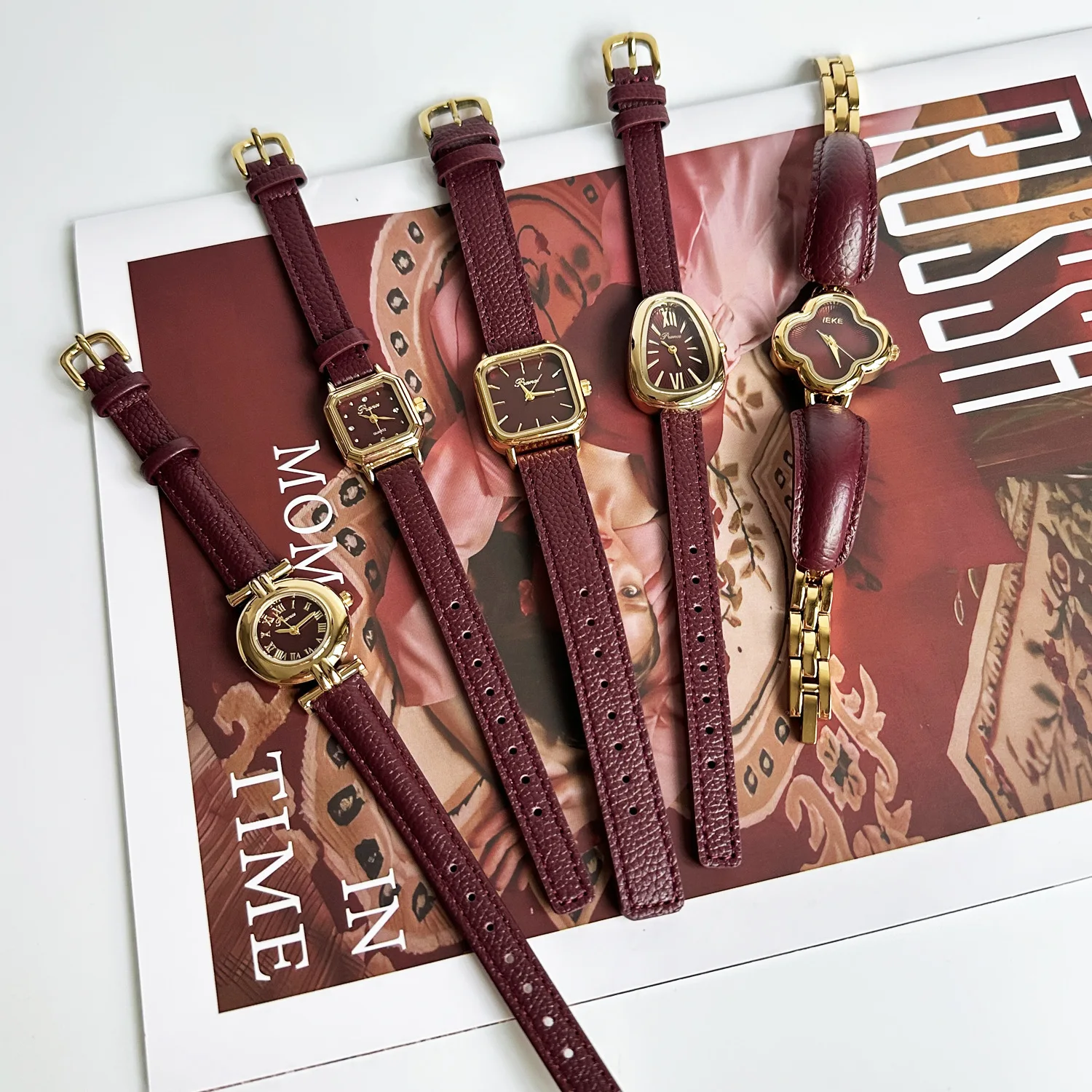 Elegant women's watch, high-end small gold watch, retro simple red high-end luxury women's watch, women's gift
Elegant women's watch, high-end small gold watch, retro simple red high-end luxury women's watch, women's gift