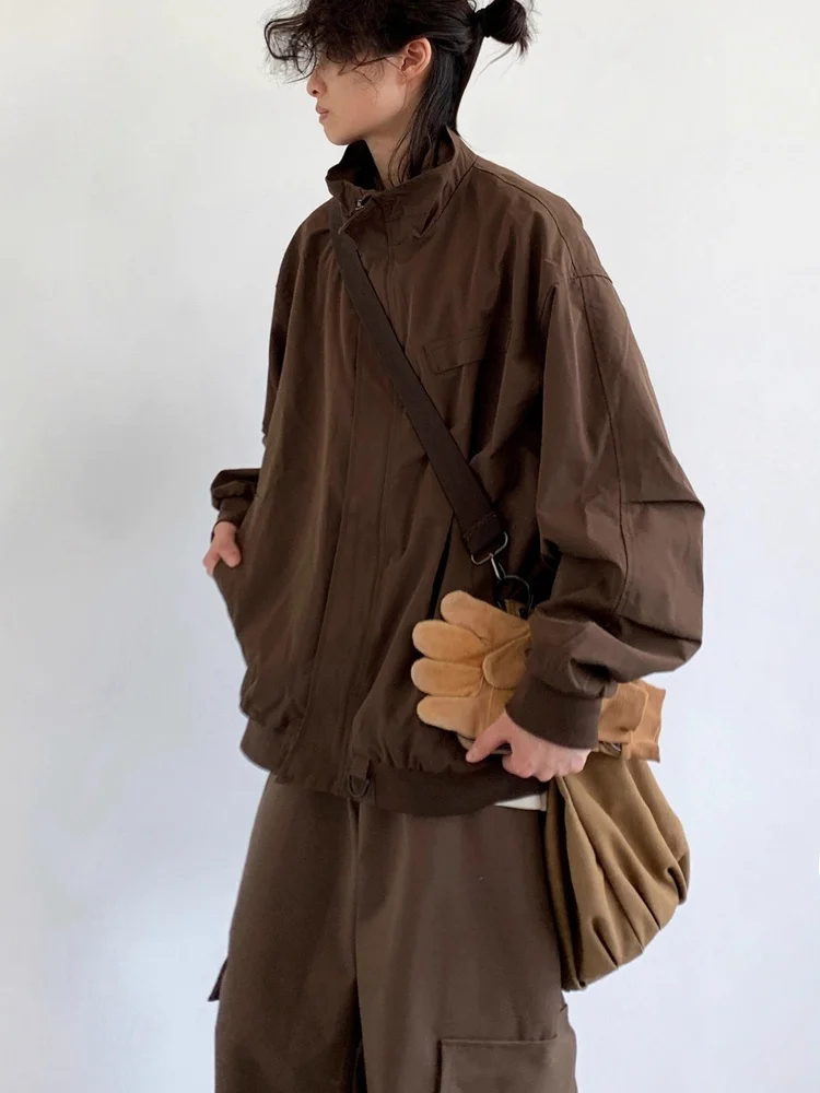 Мужская осенняя новинка: ретро-куртка в японском стиле, свободного кроя, повседневная, рабочая, с воротником-стойкой, цвет кофе, бейсбольная куртка
Мужская осенняя новинка: ретро-куртка в японском стиле, свободного кроя, повседневная, рабочая, с воротником-стойкой, цвет кофе, бейсбольная куртка