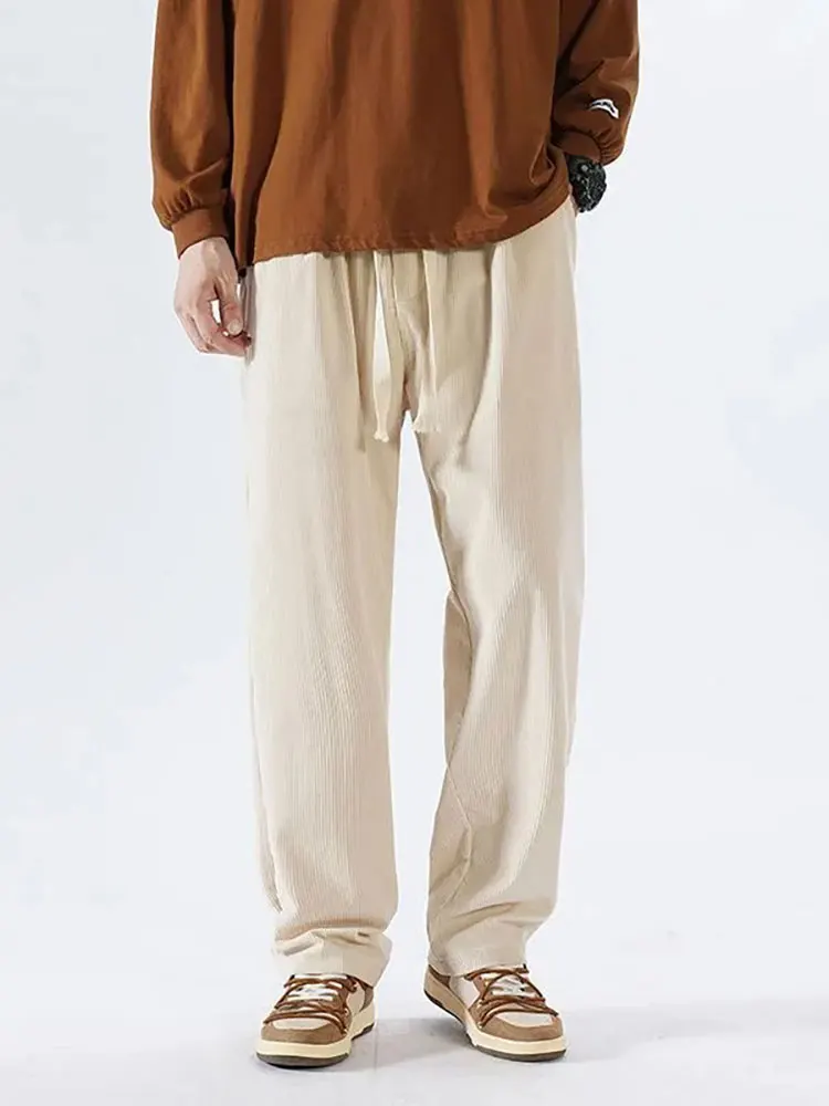 Corduroy Straight Trousers Men Y2K White Casual Sport Cargo Pants Loose Wide leg Sweatpants Male
Corduroy Straight Trousers Men Y2K White Casual Sport Cargo Pants Loose Wide leg Sweatpants Male