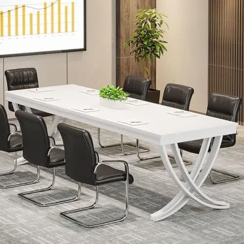 6.5FT Conference Table for 6-8 People, 78 inch Long Rectangular Seminar Table with Strong Metal Frame, Business
6.5FT Conference Table for 6-8 People, 78 inch Long Rectangular Seminar Table with Strong Metal Frame, Business