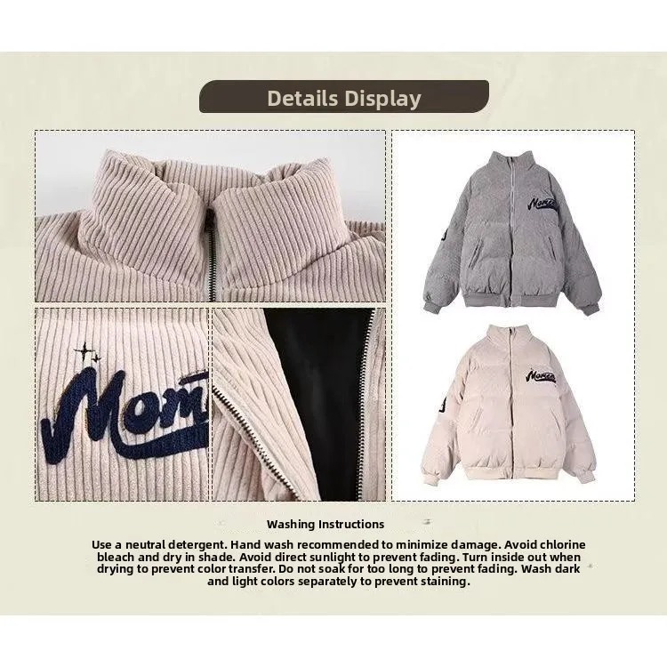 Faionable Corduroy Cotton Jaet Men's Spring Streetwear Design Stand Collar Trendy Outerwear Stand Fit Long Sve Zipper
Faionable Corduroy Cotton Jaet Men's Spring Streetwear Design Stand Collar Trendy Outerwear Stand Fit Long Sve Zipper