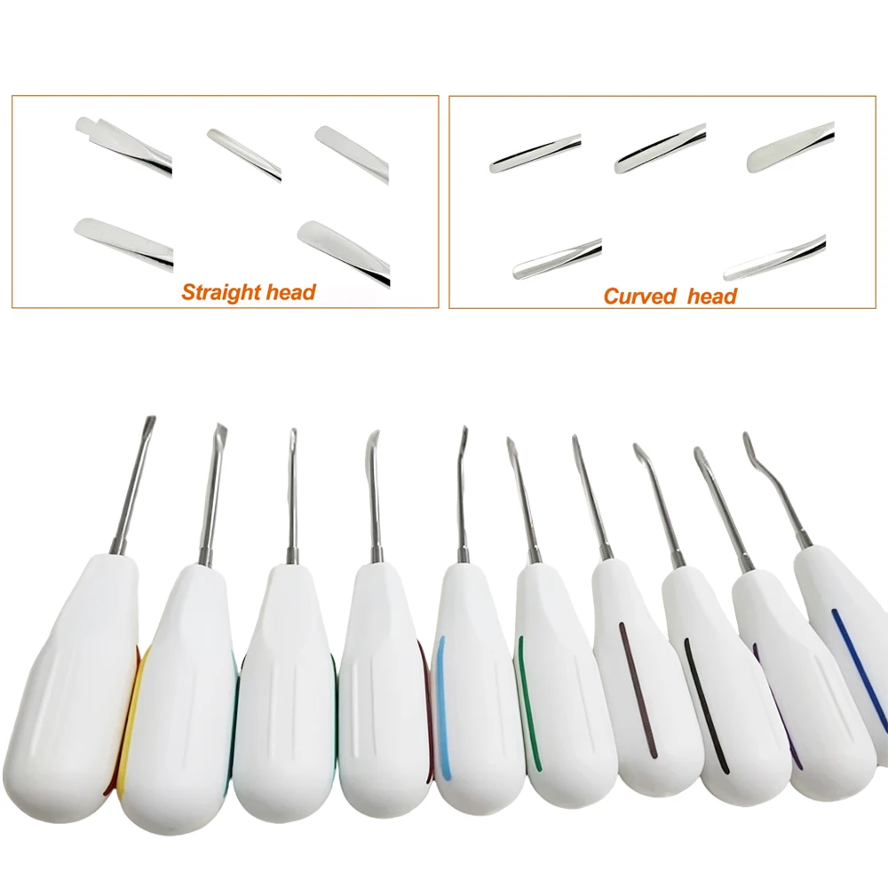 10-Piece Dental Luxating Elevator Curved Root Kit for Minimally Invasive Tooth Extraction
10-Piece Dental Luxating Elevator Curved Root Kit for Minimally Invasive Tooth Extraction