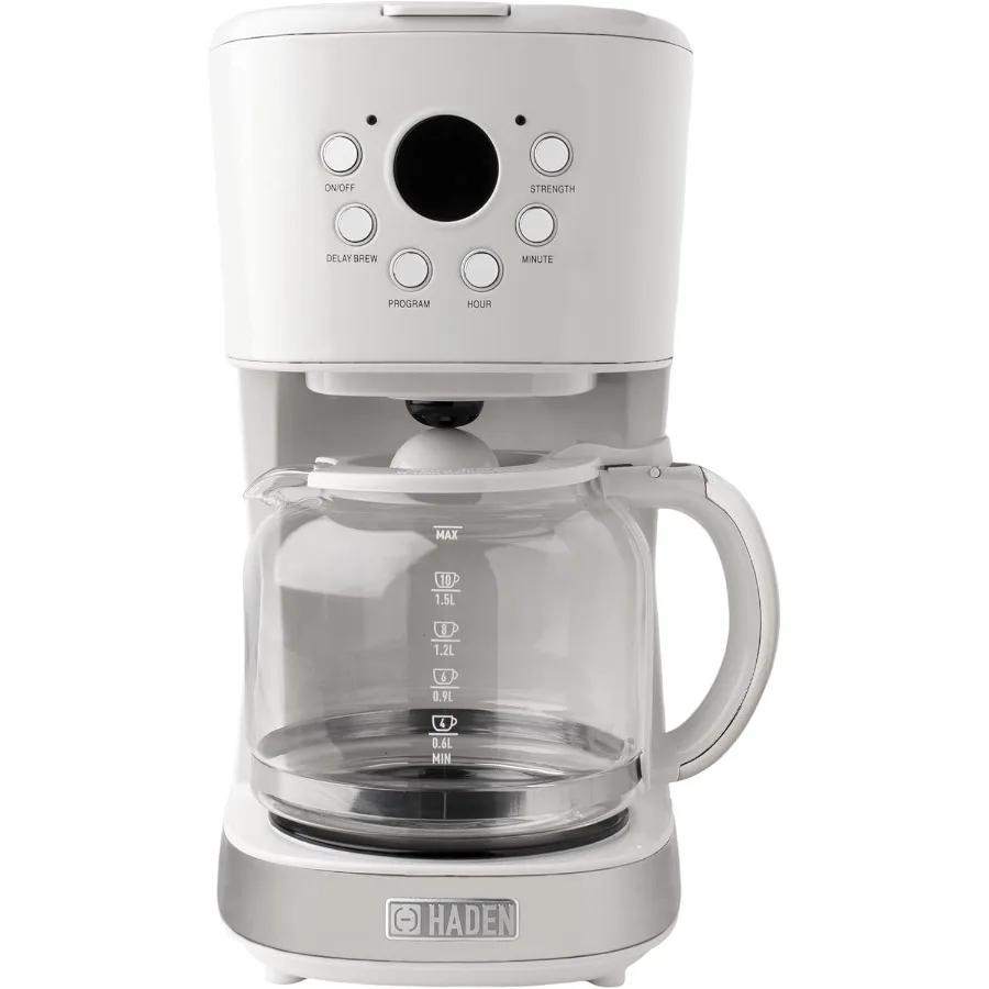 12Cup Programmable Drip Coffee Maker in Ivory Chrome for Home and Office Use Features Automatic ShutOff Builtin Grinder Compati
12Cup Programmable Drip Coffee Maker in Ivory Chrome for Home and Office Use Features Automatic ShutOff Builtin Grinder Compati