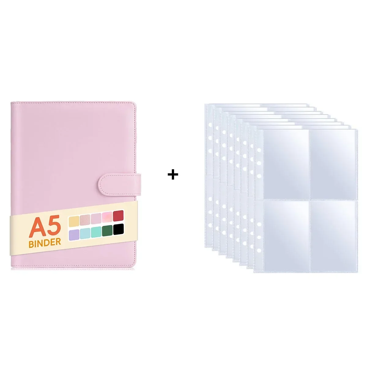 A5 Notebook Photocard Binder with 10 Pockets Sleeves, 6 Ring PU Leather Binder Loose Leaf Personal Organizer Photo Binder Book
A5 Notebook Photocard Binder with 10 Pockets Sleeves, 6 Ring PU Leather Binder Loose Leaf Personal Organizer Photo Binder Book