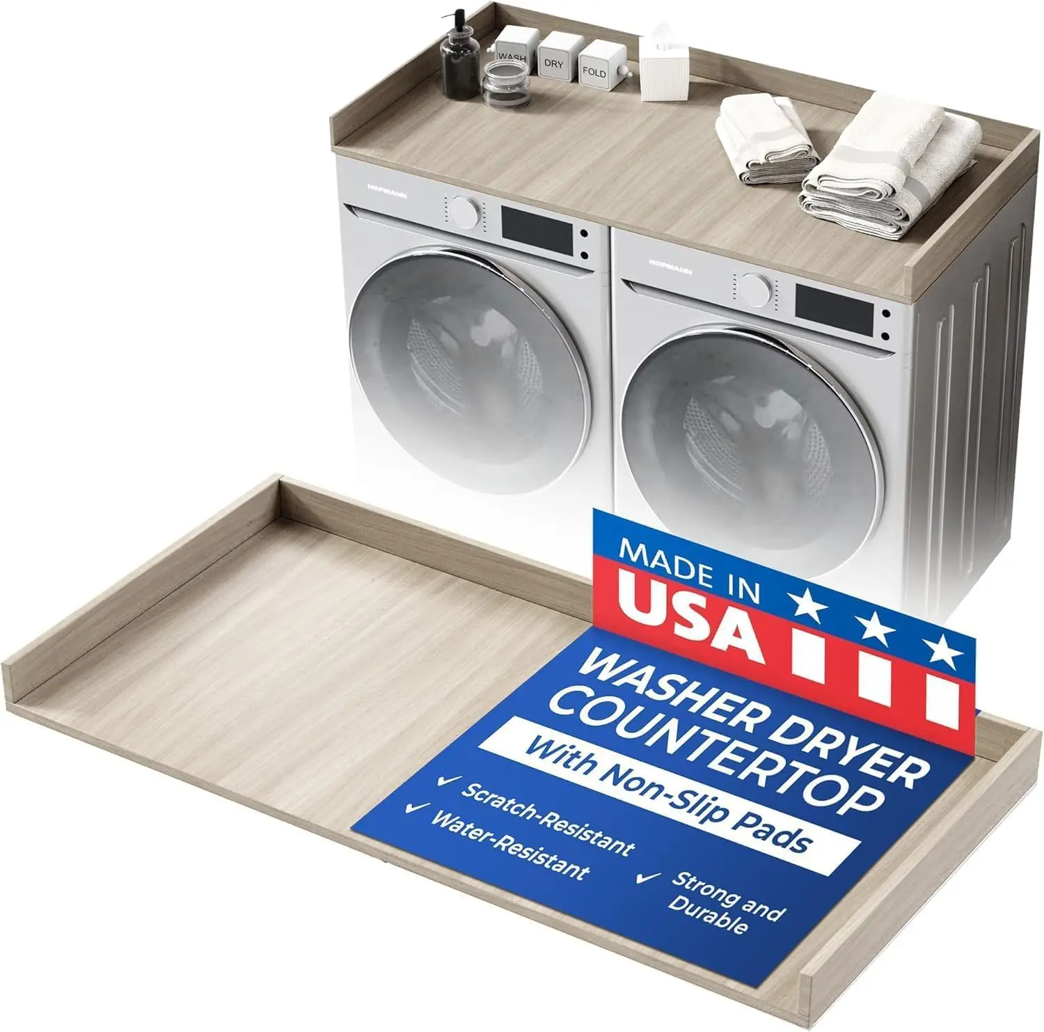OfficeSimpli Washer Dryer Countertop, Made in USA, Non-Slip Pads, Laundry Room Wood Topper, Washer Dryer Cover for Top,
OfficeSimpli Washer Dryer Countertop, Made in USA, Non-Slip Pads, Laundry Room Wood Topper, Washer Dryer Cover for Top,