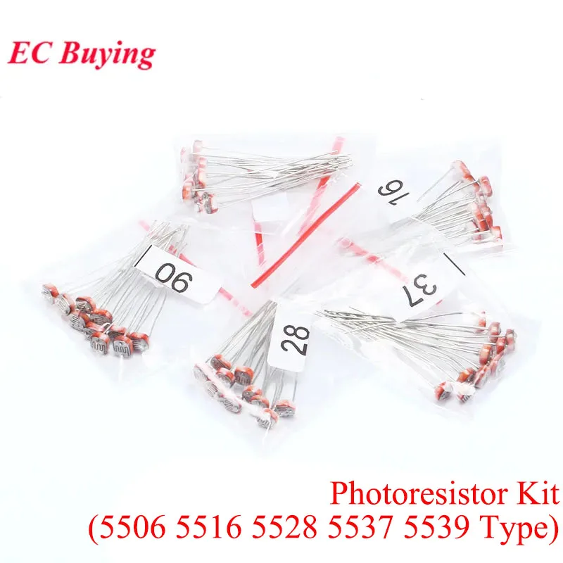 100pcs/50pcs LDR Photo Light Sensitive Resistor 5506 5516 5528 5537 5539 Photoelectric Photoresistor Resistance Kit
100pcs/50pcs LDR Photo Light Sensitive Resistor 5506 5516 5528 5537 5539 Photoelectric Photoresistor Resistance Kit