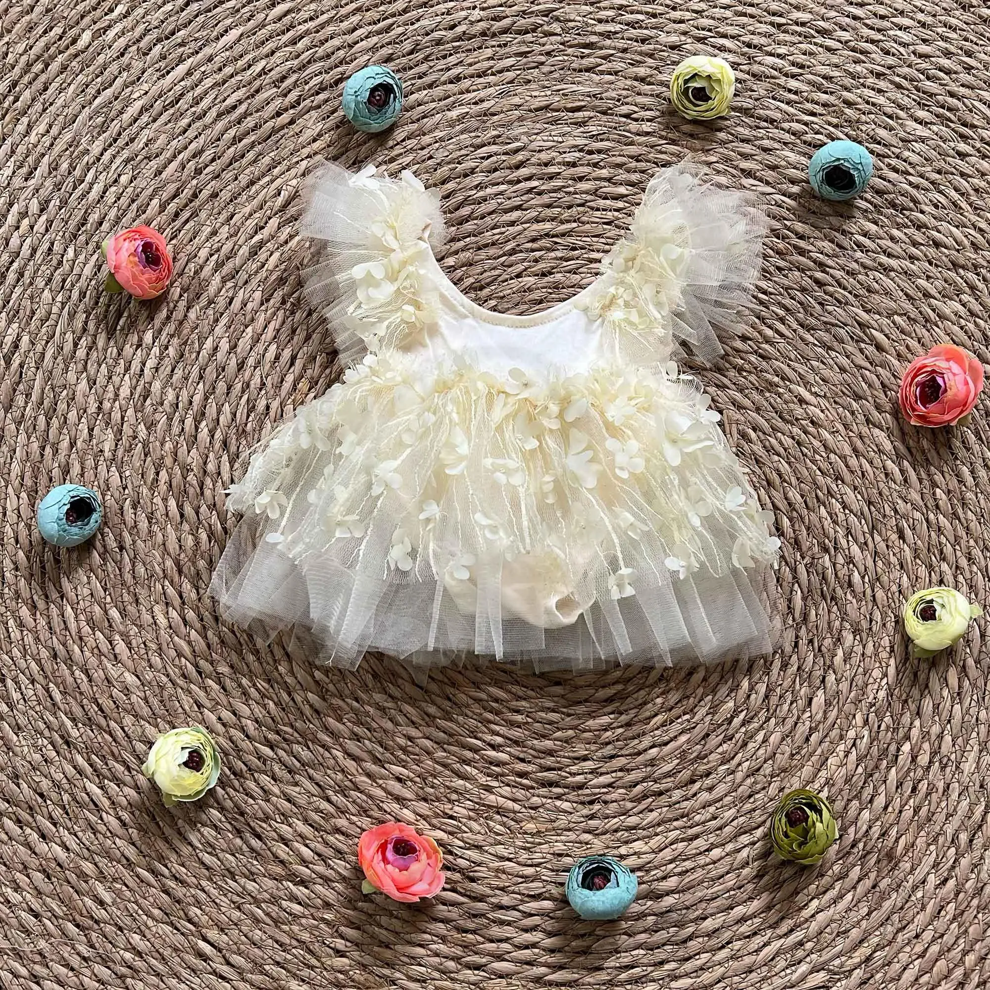 Don&Judy Newborn Baby Girl Bodysuits Princess Sweet Short Puff Sleeve Flower Romper Mesh Dress With Headband
Don&Judy Newborn Baby Girl Bodysuits Princess Sweet Short Puff Sleeve Flower Romper Mesh Dress With Headband