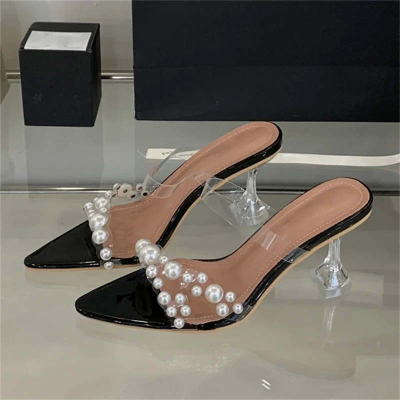 Eilyken Fashion Pointed Toe Crystal High Heels Women Slippers Design Style Pearl PVC Transparent Banquet Party Slide Shoes
Eilyken Fashion Pointed Toe Crystal High Heels Women Slippers Design Style Pearl PVC Transparent Banquet Party Slide Shoes