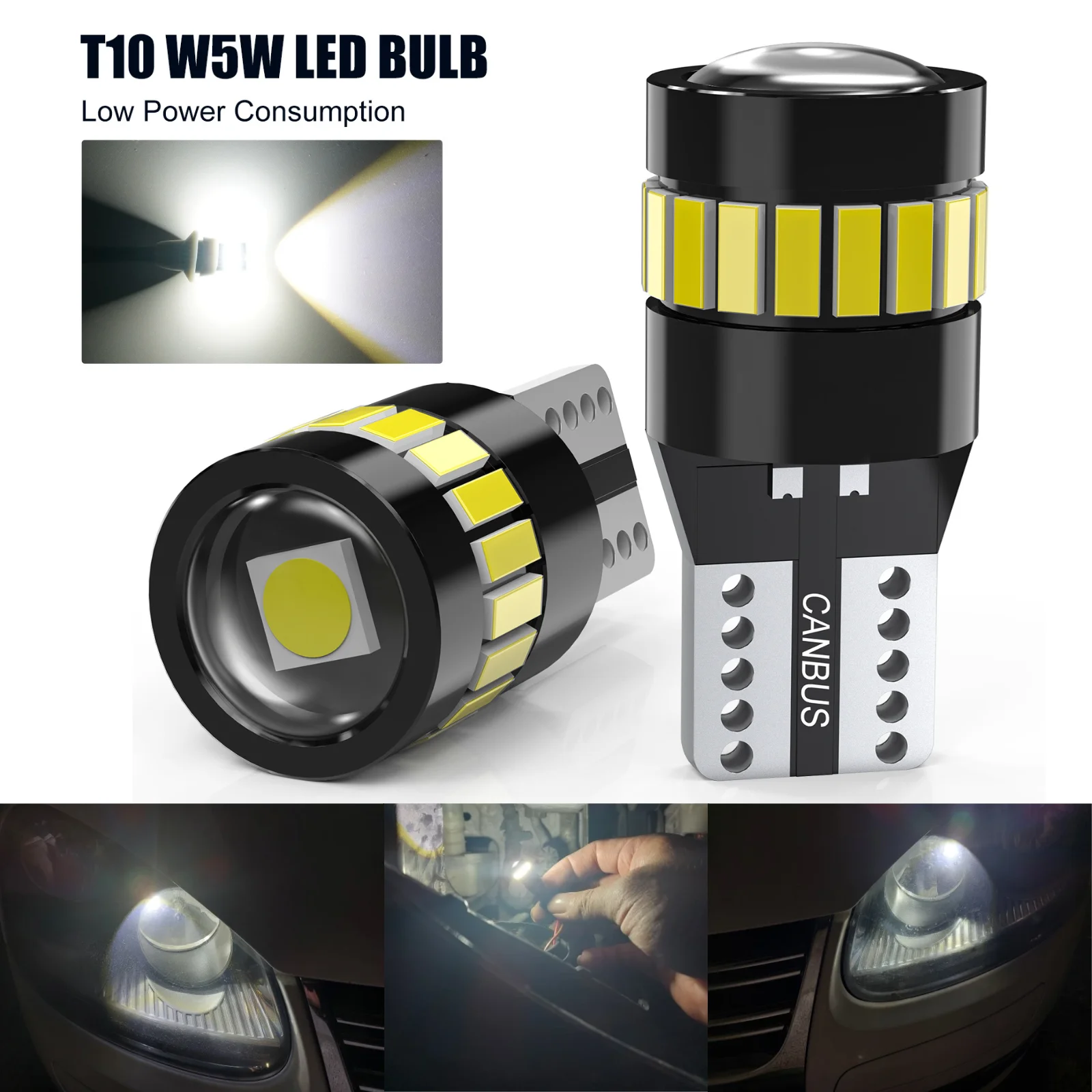 BEVINSEE W5W T10 LED Bulb CANBUS 168 194 SMD3030 Car Parking Position Lights Interior LED Map Dome Reading Signal Lamp 6500K 12V
BEVINSEE W5W T10 LED Bulb CANBUS 168 194 SMD3030 Car Parking Position Lights Interior LED Map Dome Reading Signal Lamp 6500K 12V