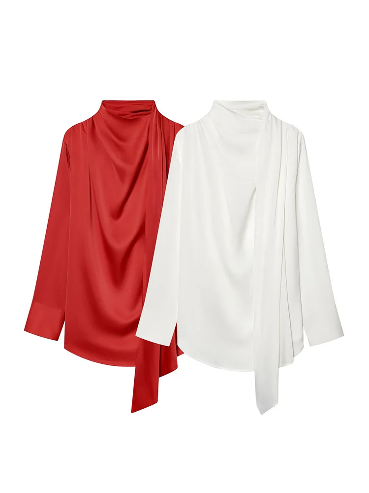 New European-style women's fashion shirt: loose-fitting,versatile, elegant, solid color, with tie detail and long sleeves.
New European-style women's fashion shirt: loose-fitting,versatile, elegant, solid color, with tie detail and long sleeves.