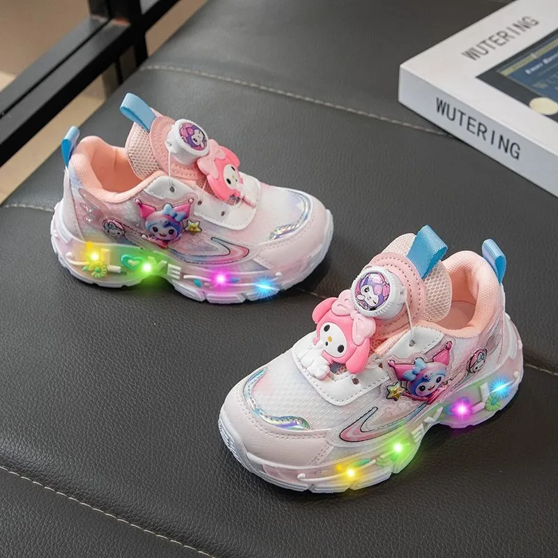 Lovely My Melody Kawaii Sanrio Illuminated Sports Shoes Breathable Kuromi Campus Princess Sneakers Fashion Gift for Kids
Lovely My Melody Kawaii Sanrio Illuminated Sports Shoes Breathable Kuromi Campus Princess Sneakers Fashion Gift for Kids