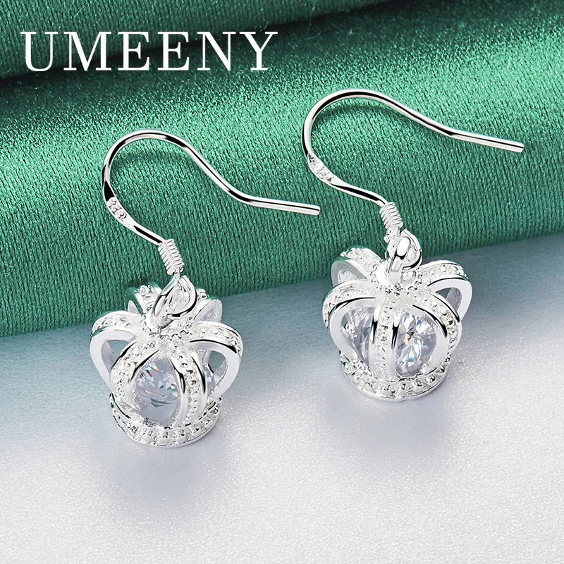 925 Sterling Silver Exquisite Crown Zircon Earrings for Women Fashion Wedding Temperament Jewelry Gift Accessories
925 Sterling Silver Exquisite Crown Zircon Earrings for Women Fashion Wedding Temperament Jewelry Gift Accessories