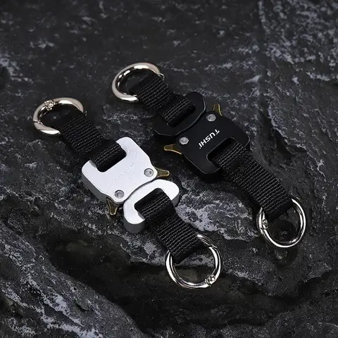 Outdoor Multifunction Quick Release Keychain Backpack Hook Buckle Techwear Style Molle System Tactical Carabiner Bag Accessories