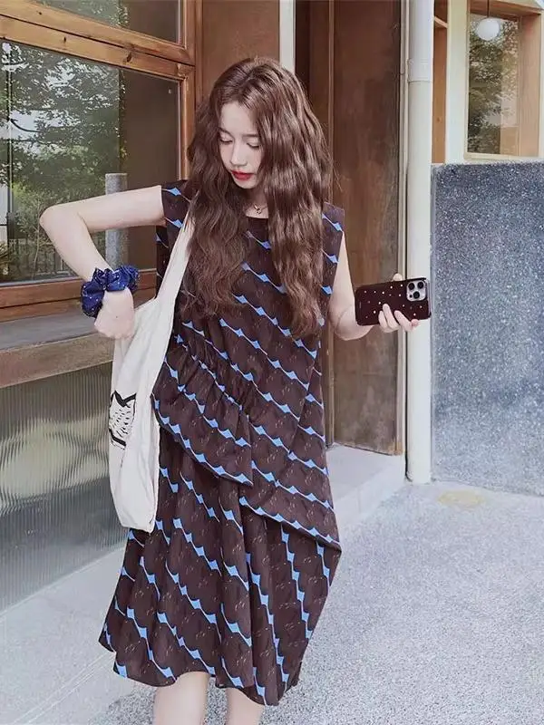 plus Size Summer Casual Cotton Sleeveless Women's Dress Loose Belly Covering Vest Style A-Line Skirt Design Sense Uneven
plus Size Summer Casual Cotton Sleeveless Women's Dress Loose Belly Covering Vest Style A-Line Skirt Design Sense Uneven