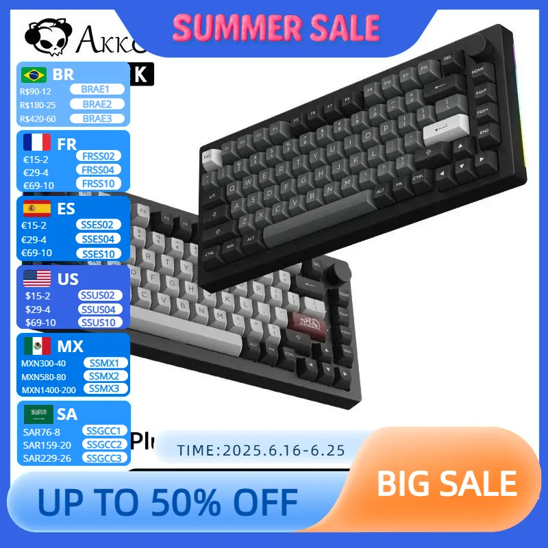 Akko 5075B Plus V2 75% Mechanical Gaming Keyboard 3/5 Pin Hot Swap Three-Modes RGB 2.4GHz Wireless/USB Type-C/Bluetooth 5.0
Akko 5075B Plus V2 75% Mechanical Gaming Keyboard 3/5 Pin Hot Swap Three-Modes RGB 2.4GHz Wireless/USB Type-C/Bluetooth 5.0