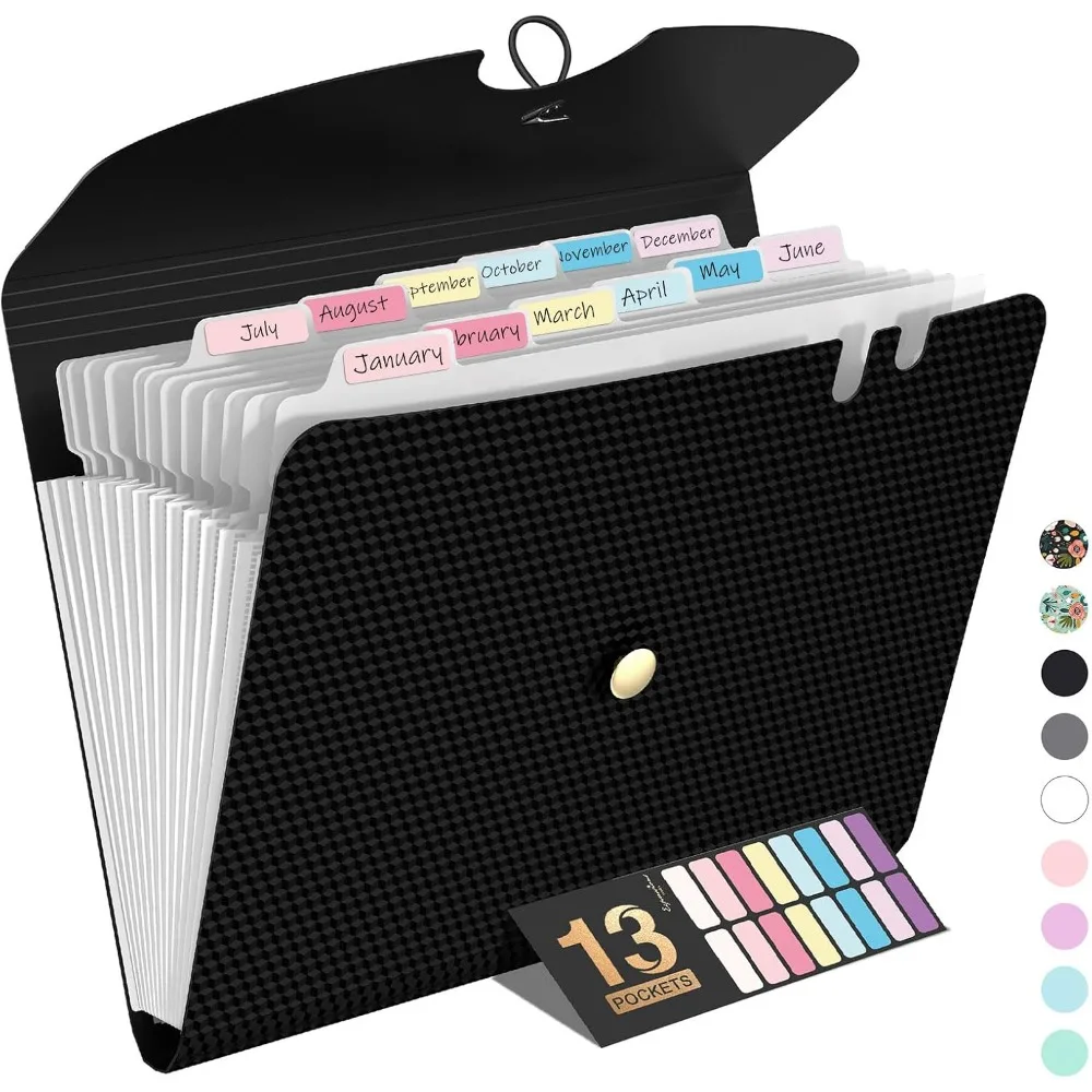 Expanding File Folder, 13 Pocket Accordion File Organizer, Monthly Expandable File Folder for Documents with Labels
Expanding File Folder, 13 Pocket Accordion File Organizer, Monthly Expandable File Folder for Documents with Labels