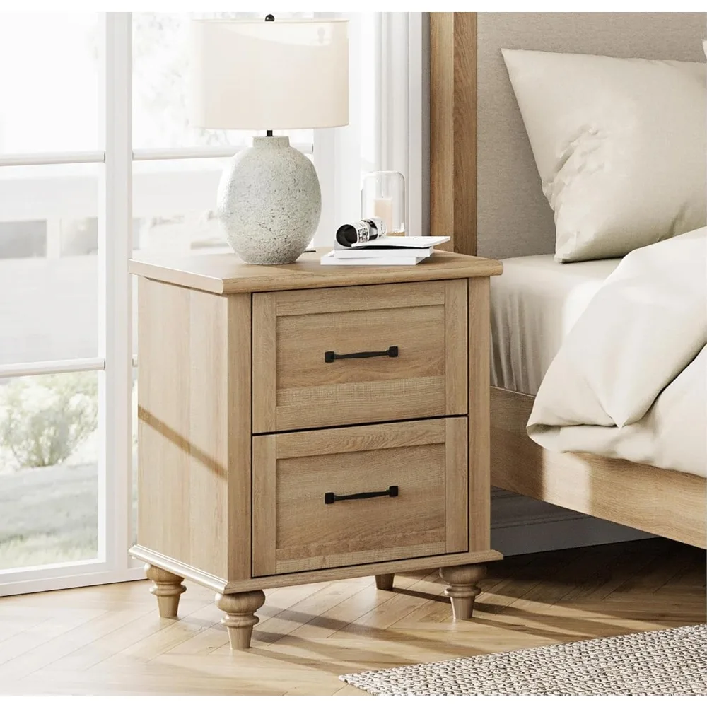 Nightstand Side Table with Charging Station, Light Wood End Table with 2 Drawers for Living Room, Farmhouse Night Stand Bedside
Nightstand Side Table with Charging Station, Light Wood End Table with 2 Drawers for Living Room, Farmhouse Night Stand Bedside
