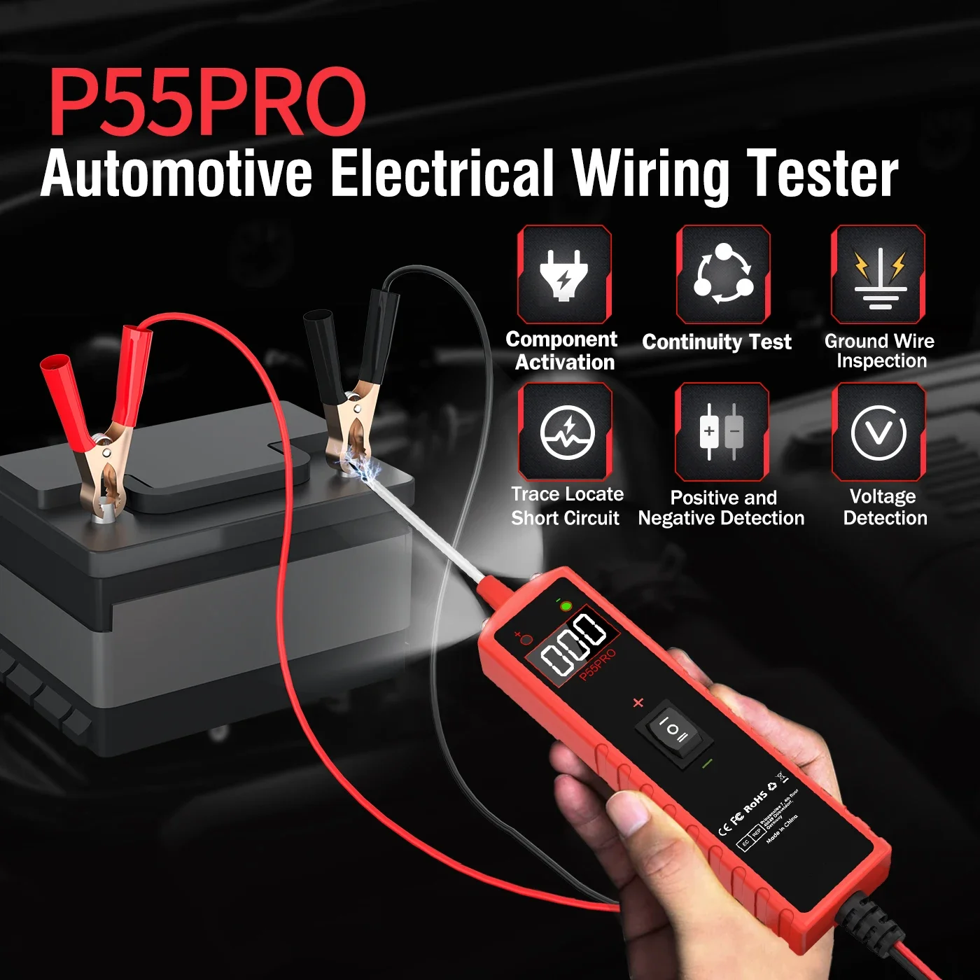 VESSTEK-2026 TopDiag P55 Pro Power Probe Circuit Tester Detection Range 1-60V Automotive Diagnostic Tool Electrical Circuit Test
VESSTEK-2026 TopDiag P55 Pro Power Probe Circuit Tester Detection Range 1-60V Automotive Diagnostic Tool Electrical Circuit Test