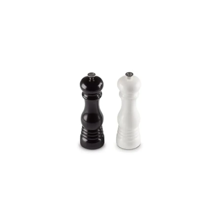 Salt and Pepper Mill Set 8" x 2 1/2" each Black and White
Salt and Pepper Mill Set 8" x 2 1/2" each Black and White