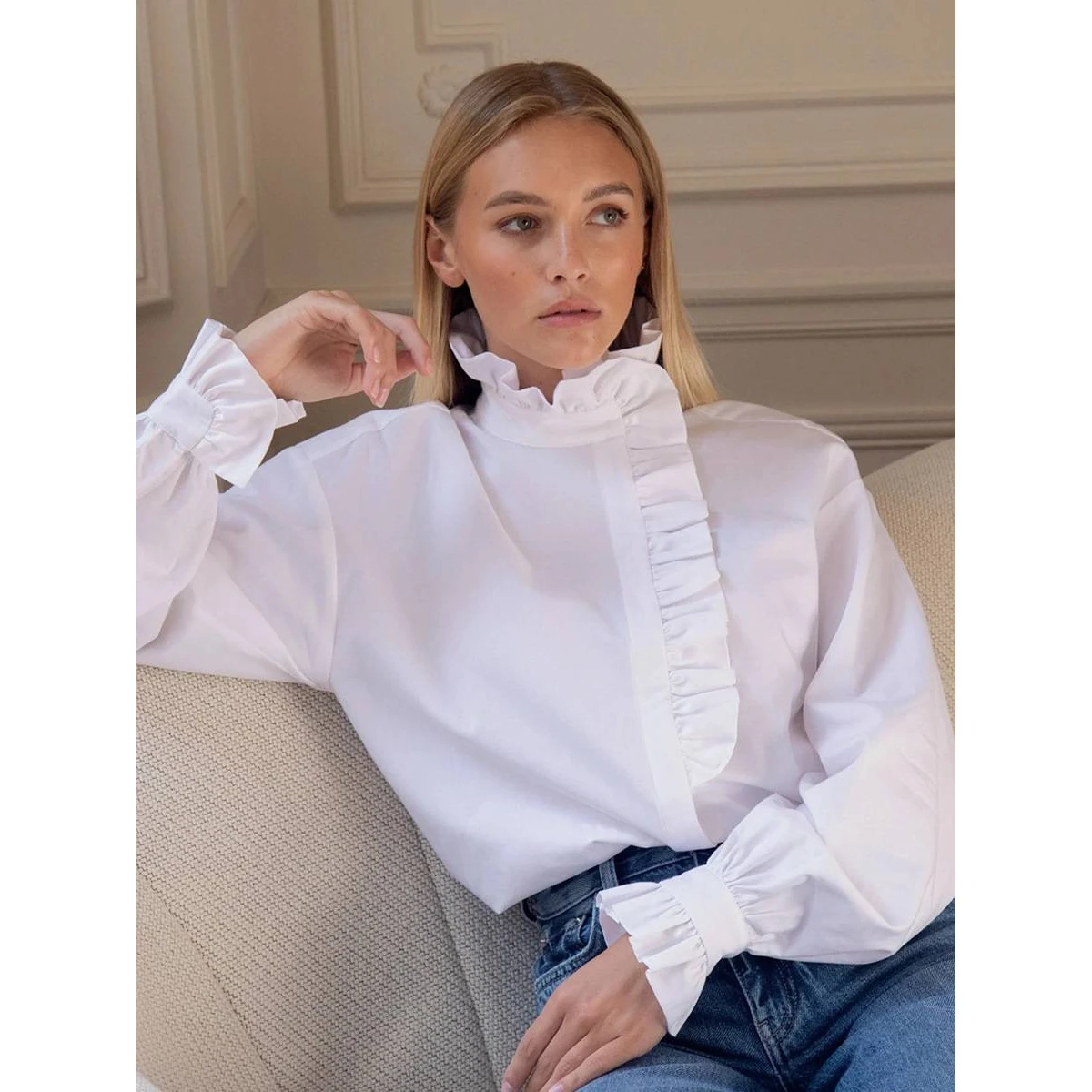 Fashionable Slant Button Shirt Stand Collar Lace Trim Cotton Long Sleeve Women's Spring Summer New Arrival Sweet Style Clothing
Fashionable Slant Button Shirt Stand Collar Lace Trim Cotton Long Sleeve Women's Spring Summer New Arrival Sweet Style Clothing