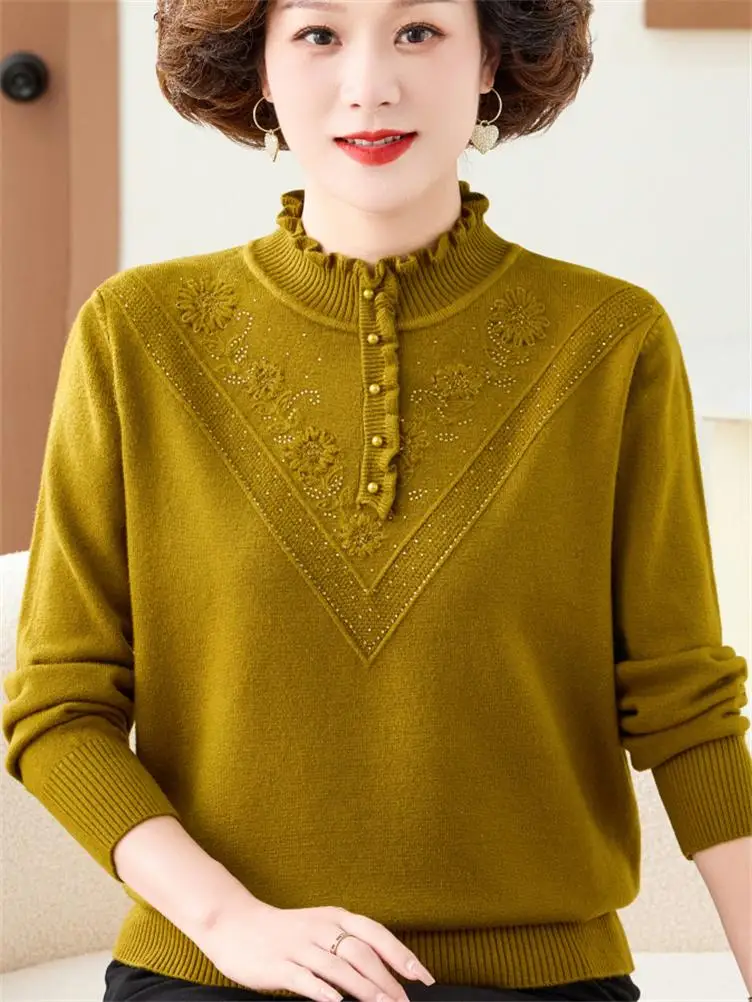 Модная вязаная шерстяная базовая кофта для женщин среднего и старшего возраста, тонкая внутренняя одежда, антивозрастной топ для осени и зимы
Модная вязаная шерстяная базовая кофта для женщин среднего и старшего возраста, тонкая внутренняя одежда, антивозрастной топ для осени и зимы