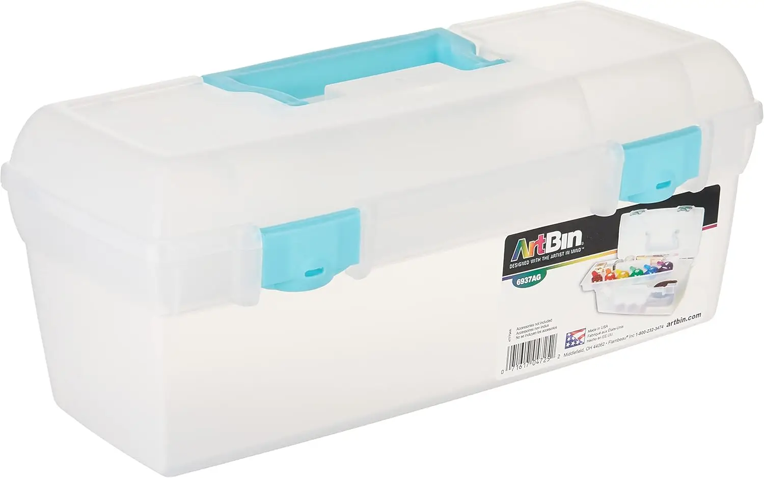 6937AG Essentials Lift-Out Tray Box, Portable Art & Craft Organizer with Handle and Tray, Clear/Aqua
6937AG Essentials Lift-Out Tray Box, Portable Art & Craft Organizer with Handle and Tray, Clear/Aqua