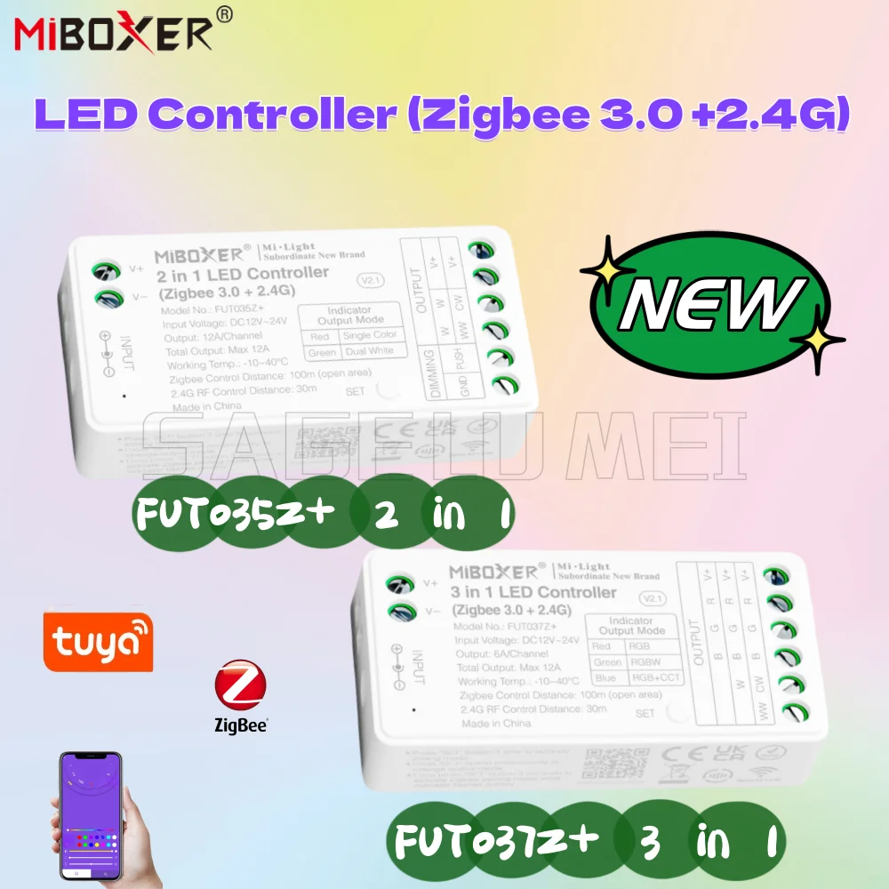 Контроллер светодиодных лент Mi Light Miboxer Zigbee 3.0+2.4G FUT035Z+ (2-в-1 одинарный/двойной белый) FUT037Z+ (3-в-1 RGB/RGBW/RGB+CCT) Новый
Контроллер светодиодных лент Mi Light Miboxer Zigbee 3.0+2.4G FUT035Z+ (2-в-1 одинарный/двойной белый) FUT037Z+ (3-в-1 RGB/RGBW/RGB+CCT) Новый