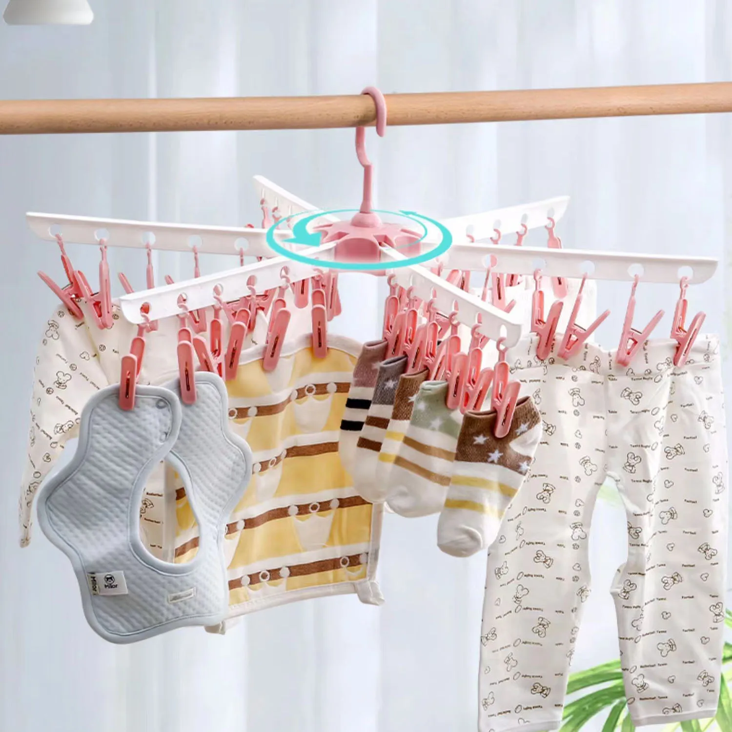 36clips Foldable Sock Rack Drying Sock Towel Underwear Hanger Clothes Organizer Wardrobe Space Saving 360 ° Rotatable Hook
36clips Foldable Sock Rack Drying Sock Towel Underwear Hanger Clothes Organizer Wardrobe Space Saving 360 ° Rotatable Hook