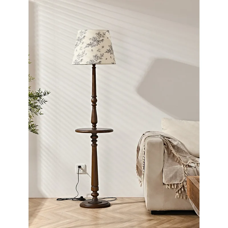 French Retro Solid Wood Cloth Floor Lamp Living Room Sofa Study Bedroom Bedside Storage Rack Home Decoration Standing Lights LED
French Retro Solid Wood Cloth Floor Lamp Living Room Sofa Study Bedroom Bedside Storage Rack Home Decoration Standing Lights LED