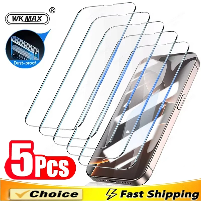 5Pcs Full Cover Dust Proof Tempered Glass for IPhone 16 14 13 12 11 15 Pro Max Plus Screen Protector for IPhone 17 PRO XR XS MAX
5Pcs Full Cover Dust Proof Tempered Glass for IPhone 16 14 13 12 11 15 Pro Max Plus Screen Protector for IPhone 17 PRO XR XS MAX