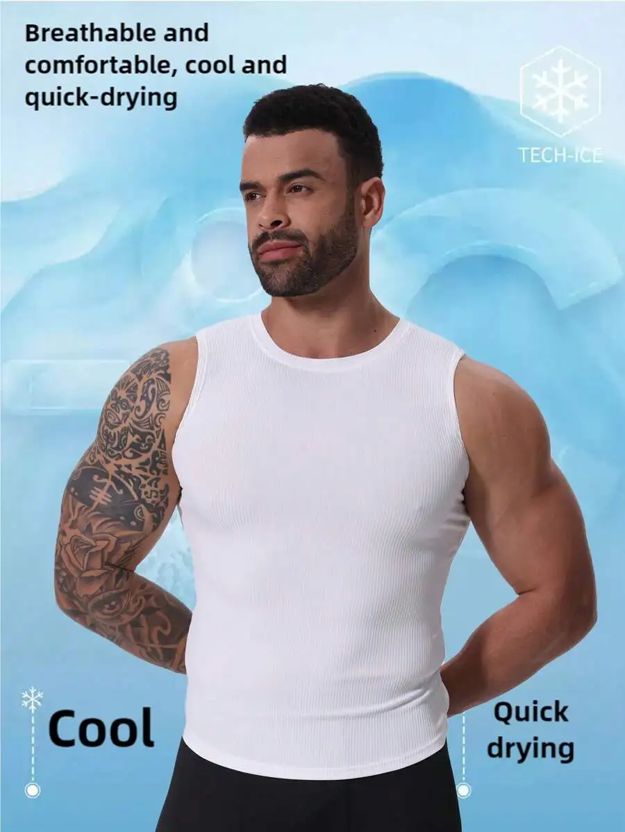 Mens Sleeveless Compression Top Quick-Drying Breathable Workout Tank Top White
Mens Sleeveless Compression Top Quick-Drying Breathable Workout Tank Top White