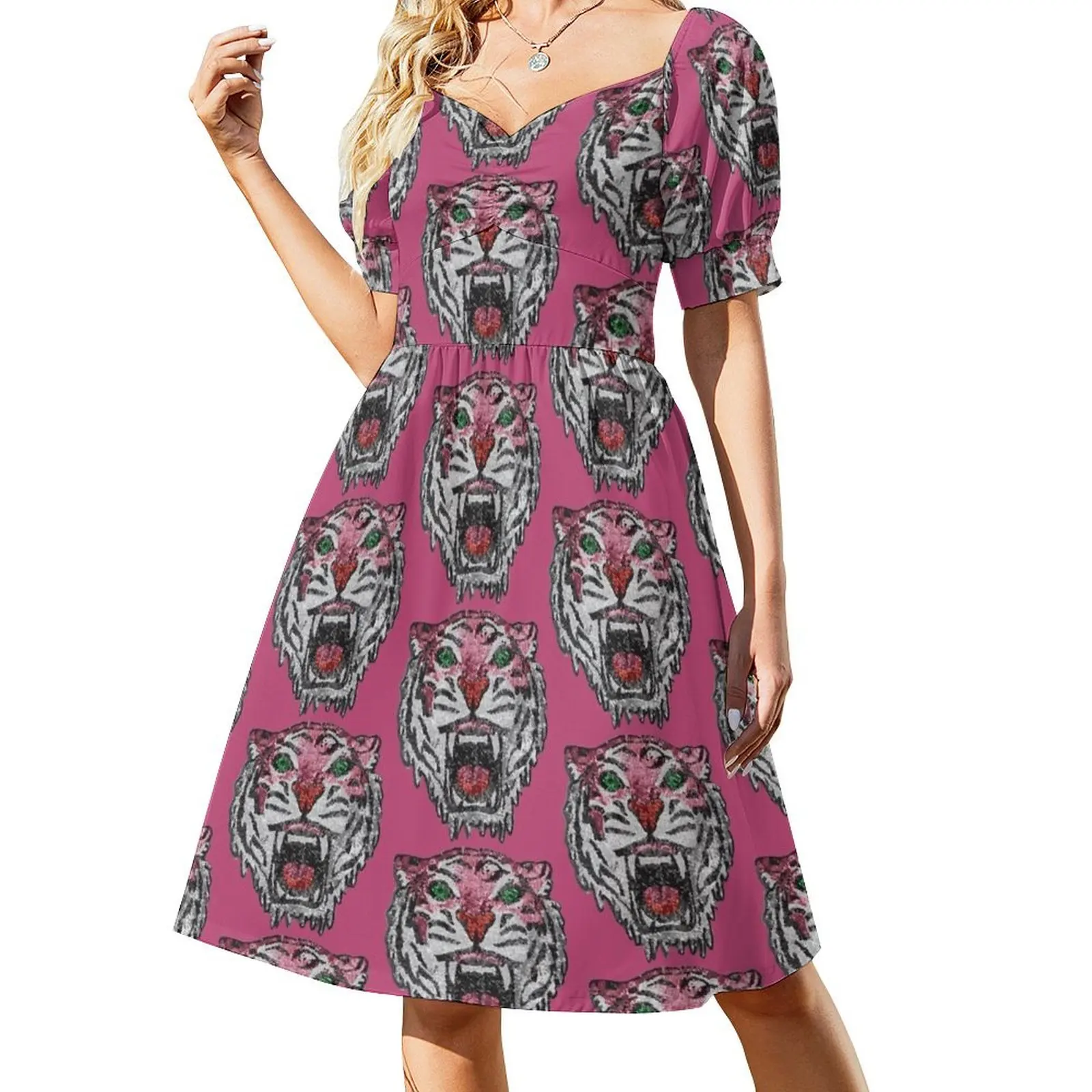 Sequin Tiger Head Short Sleeved Dress fairy dress birthday dresses for women Women's summer skirt Dress
Sequin Tiger Head Short Sleeved Dress fairy dress birthday dresses for women Women's summer skirt Dress