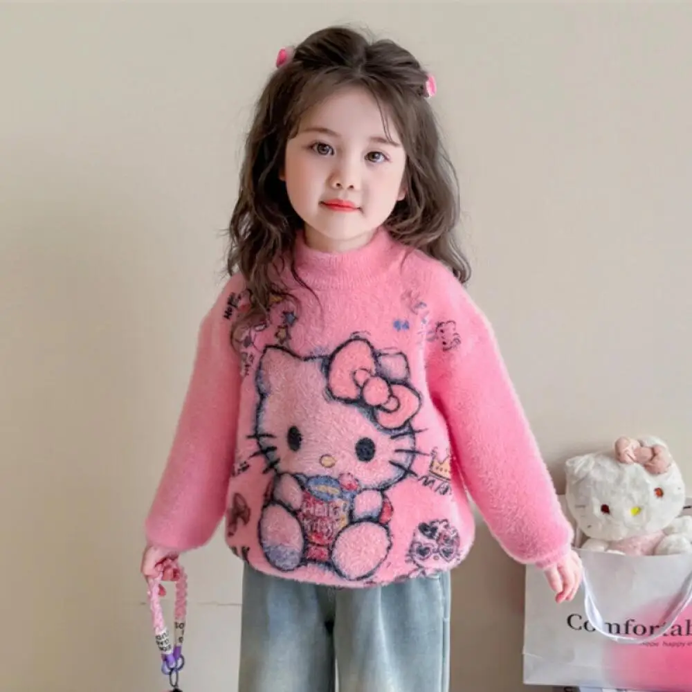 Sanrio Hello Kitty Girls Kawaii Cartoon Knitted Sweater Autumn and Winter Children's Thickened Warm Base Layer Sweater Top
Sanrio Hello Kitty Girls Kawaii Cartoon Knitted Sweater Autumn and Winter Children's Thickened Warm Base Layer Sweater Top