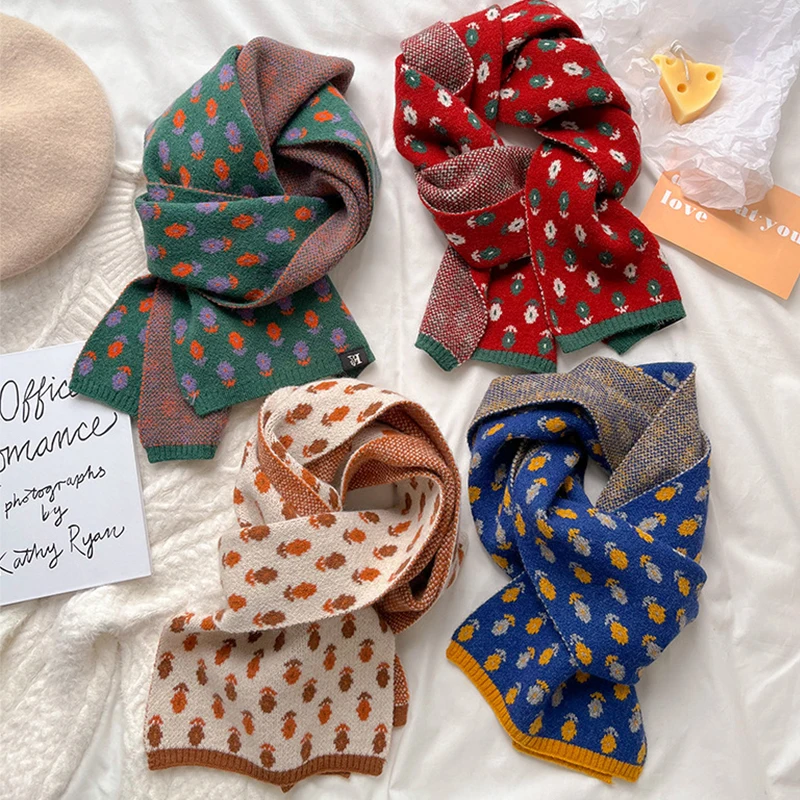 Winter Fashion High Quality Korean Style Small Flower Jacquard Knitted Scarf Soft Warm Women Long Neckerchief
Winter Fashion High Quality Korean Style Small Flower Jacquard Knitted Scarf Soft Warm Women Long Neckerchief