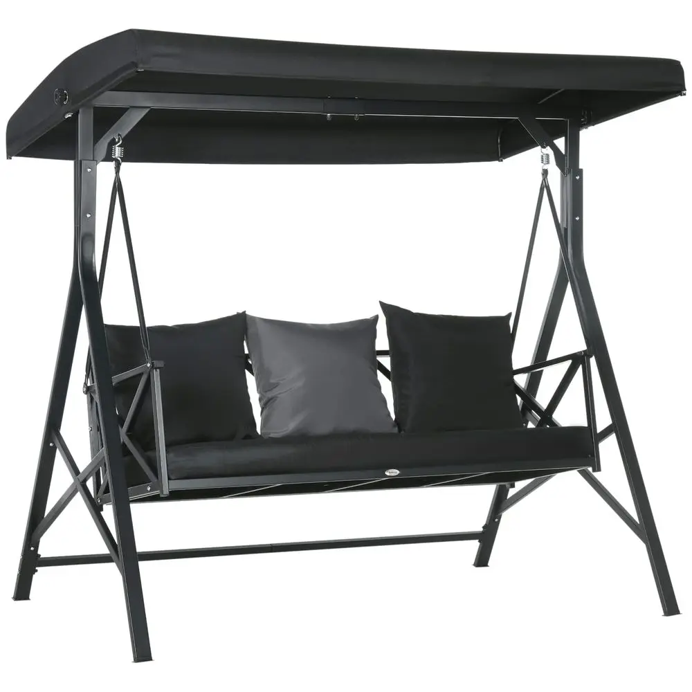 3Seat Patio Swing Chair, Porch Swing Glider with Cushion, 3 Throw Pillows amp Adjustable Canopy for Porch, Garden, Poolside, Ba
3Seat Patio Swing Chair, Porch Swing Glider with Cushion, 3 Throw Pillows amp Adjustable Canopy for Porch, Garden, Poolside, Ba