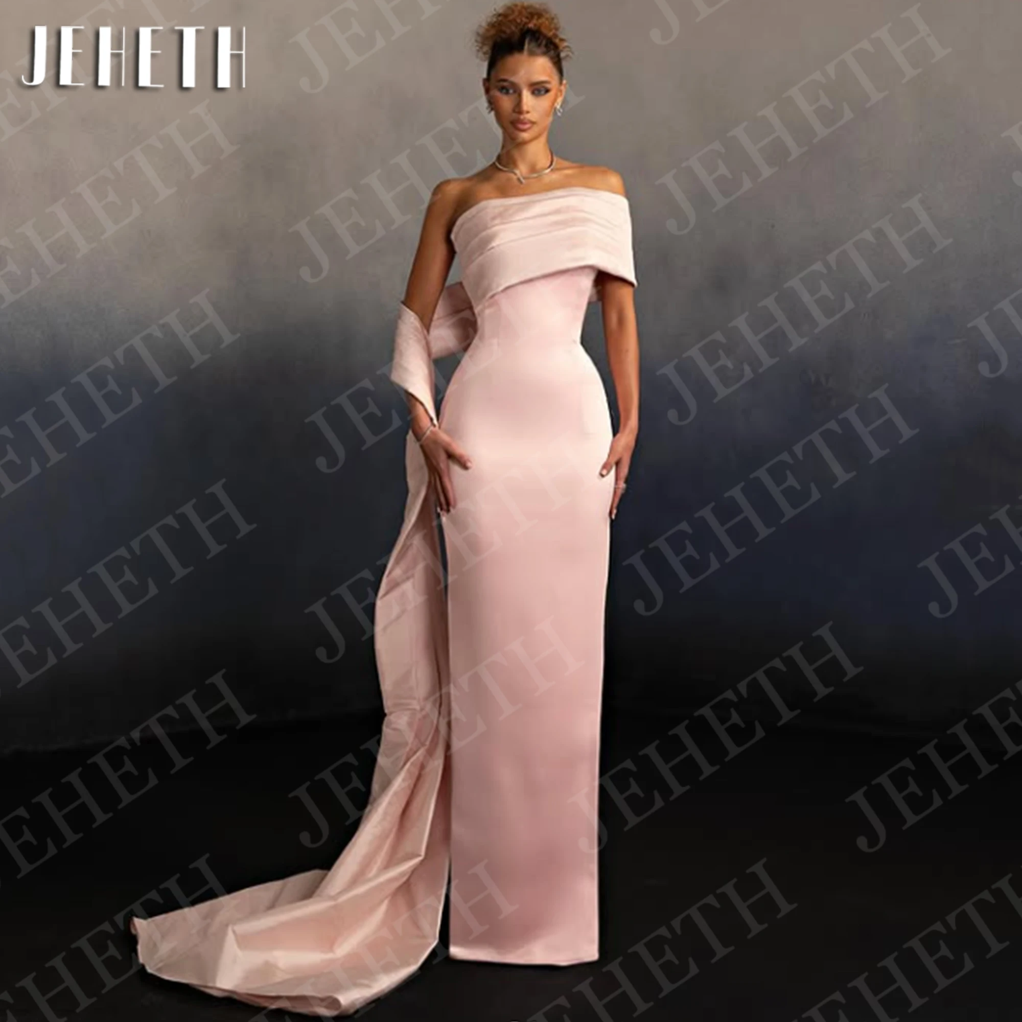 JEHETH One Shoulder Mermaid Evening Dress Elegant Woman Pink Satin Wedding Guest Dresses Floor Length Customized فساتين سهرة
JEHETH One Shoulder Mermaid Evening Dress Elegant Woman Pink Satin Wedding Guest Dresses Floor Length Customized فساتين سهرة