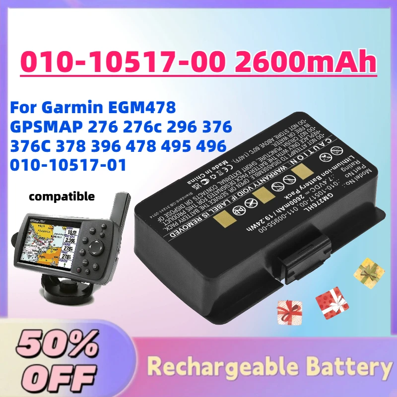 Upgrade 010-10517-00 2600mAh 7.4V Li-ion Battery for Garmin EGM478 GPSMAP 276 276c 296 376 376C 378 396 478 495 496 010-10517-01
Upgrade 010-10517-00 2600mAh 7.4V Li-ion Battery for Garmin EGM478 GPSMAP 276 276c 296 376 376C 378 396 478 495 496 010-10517-01