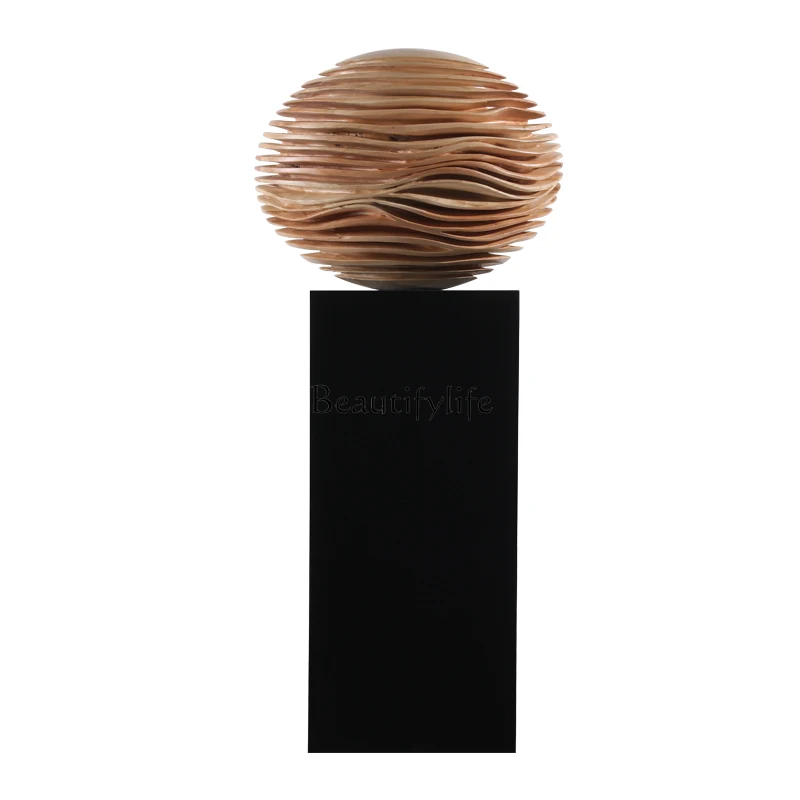 Hotel lobby handmade wood carving ball floor ornament art installation interior decoration
Hotel lobby handmade wood carving ball floor ornament art installation interior decoration