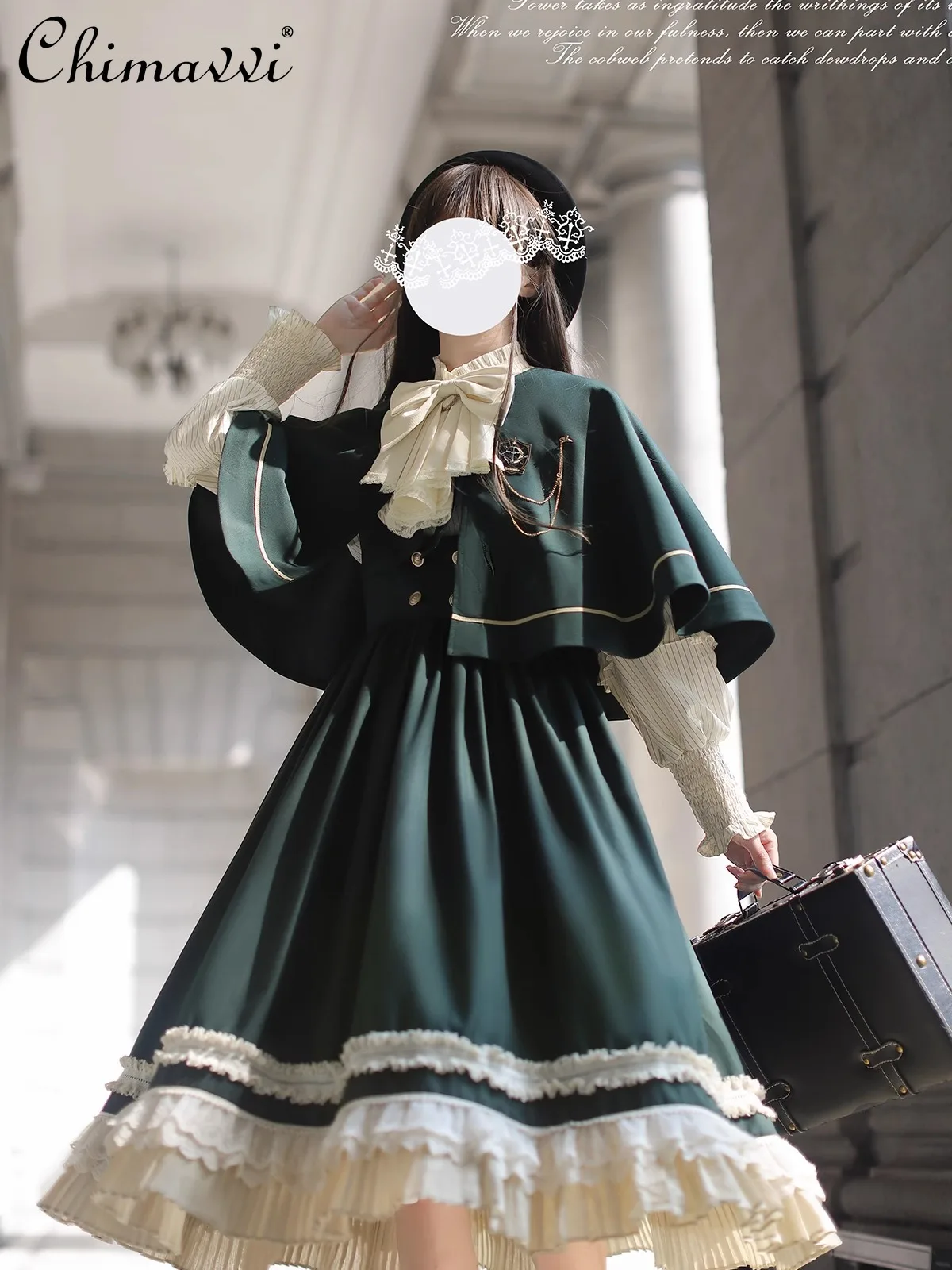 Spring and Autumn New College Style Retro High Waist Student Vest Dress Long Sleeve Shirt Cloak Wool Jacket Women's Outfits
Spring and Autumn New College Style Retro High Waist Student Vest Dress Long Sleeve Shirt Cloak Wool Jacket Women's Outfits