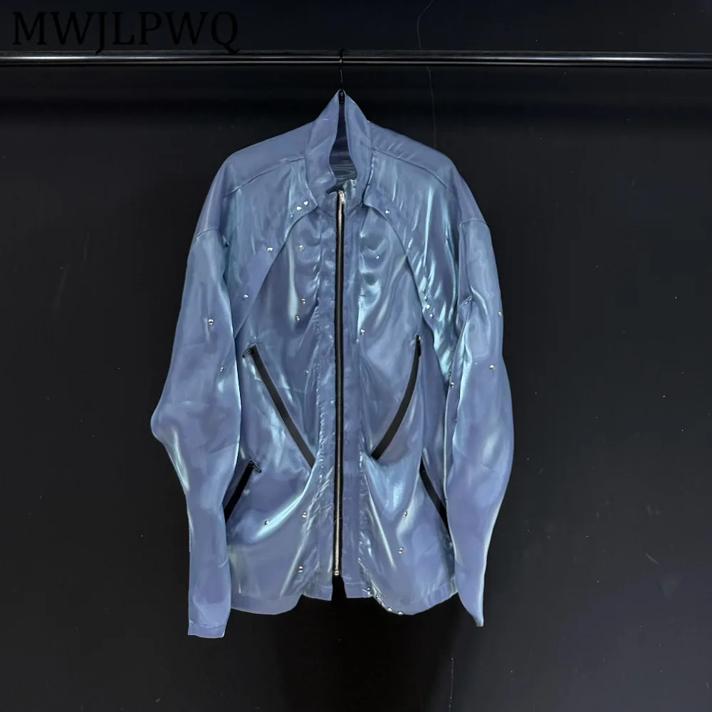 MWJLPWQ Rivet-style Stand-up Collar Metal Shirt For Men Metal Zipper Design Spring Autumn Loose Casual Long-sleeve Jacket 15289
MWJLPWQ Rivet-style Stand-up Collar Metal Shirt For Men Metal Zipper Design Spring Autumn Loose Casual Long-sleeve Jacket 15289
