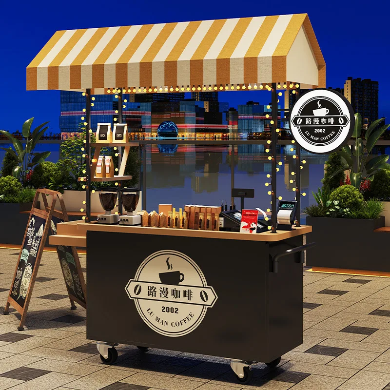 Mobile food cart - multifunctional snack cart, bubble tea cart, stainless steel & iron art stall cart
Mobile food cart - multifunctional snack cart, bubble tea cart, stainless steel & iron art stall cart