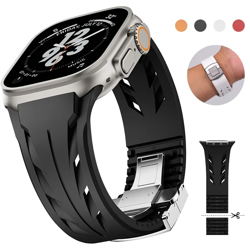 Ultra Silicone Cut To Size Band for Apple Watch 45mm 44mm 42mm Premium Bracelet for Iwatch Ultra 2 1 49mm Series 9 8 7 Se 6 5 4
Ultra Silicone Cut To Size Band for Apple Watch 45mm 44mm 42mm Premium Bracelet for Iwatch Ultra 2 1 49mm Series 9 8 7 Se 6 5 4