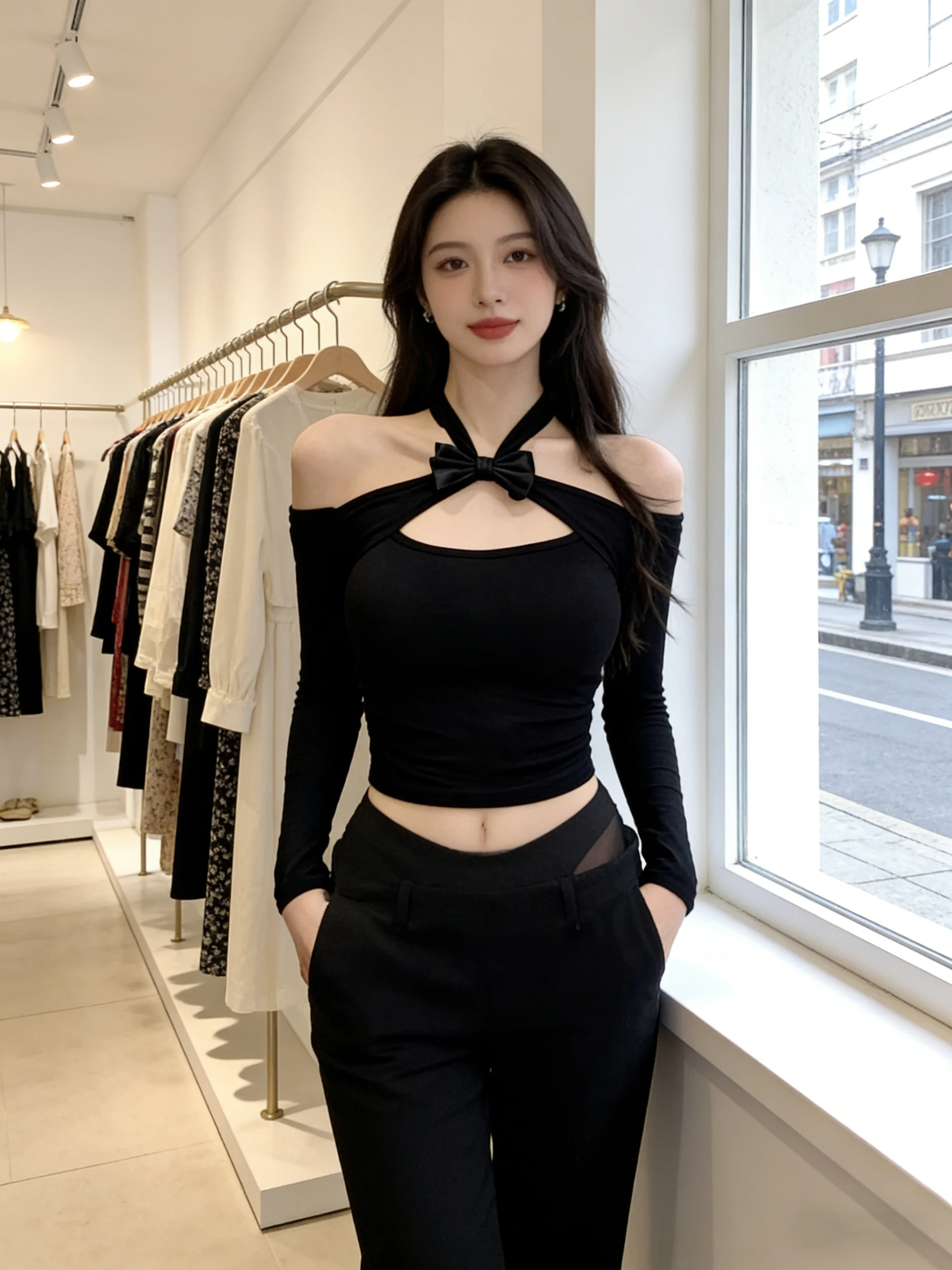 Dark Style Spicy Girl Cross Design Hanging Neck Banderole Women Elegant Hollow Long Sleeve Short Crop Top Knitted Sweater
Dark Style Spicy Girl Cross Design Hanging Neck Banderole Women Elegant Hollow Long Sleeve Short Crop Top Knitted Sweater