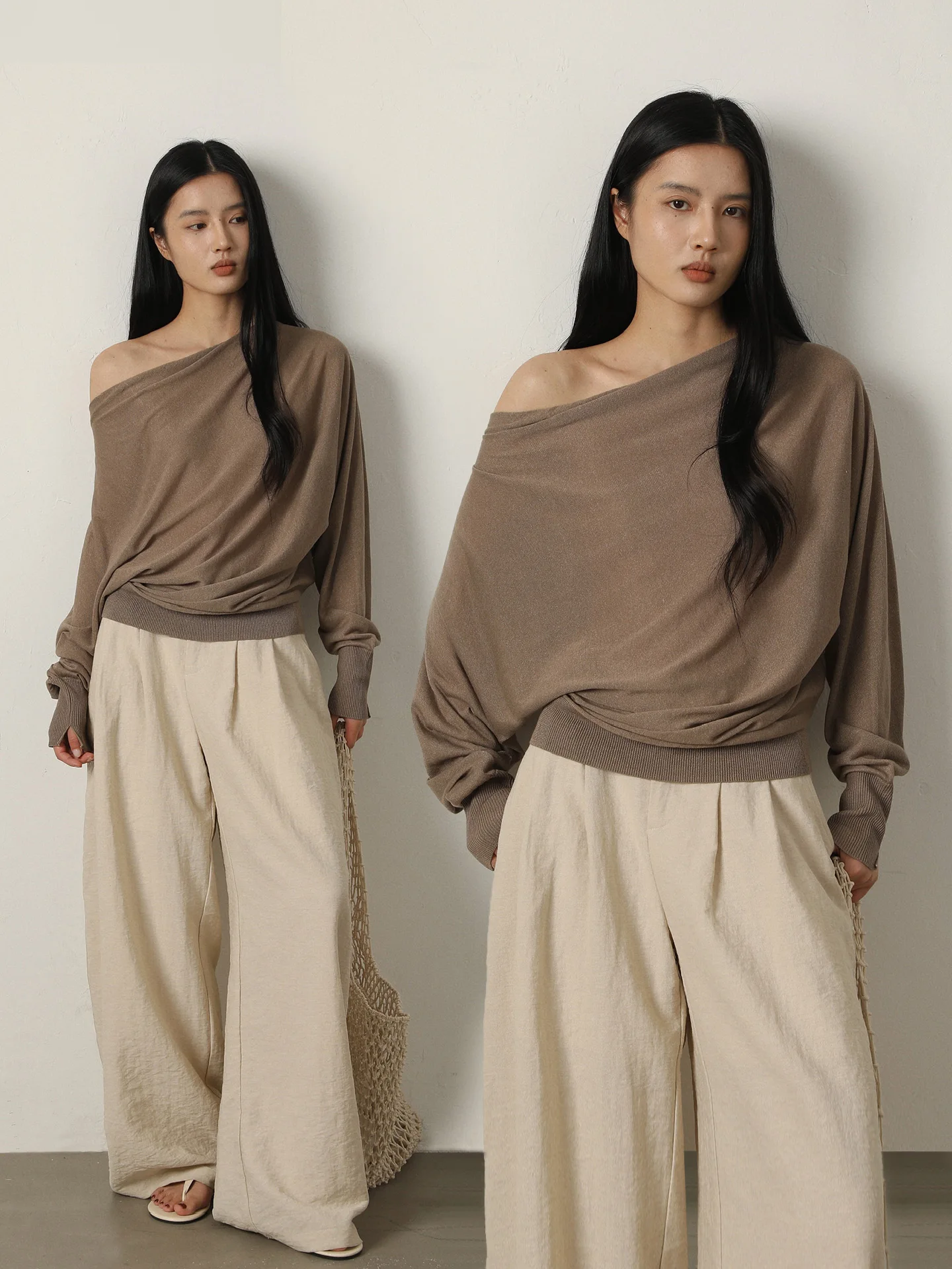 Elegant Style Soft Linen Knitted Top One-Shoulder Draped Loose Fit Long Sleeve Women's Fashion Summer Casual Wear
Elegant Style Soft Linen Knitted Top One-Shoulder Draped Loose Fit Long Sleeve Women's Fashion Summer Casual Wear
