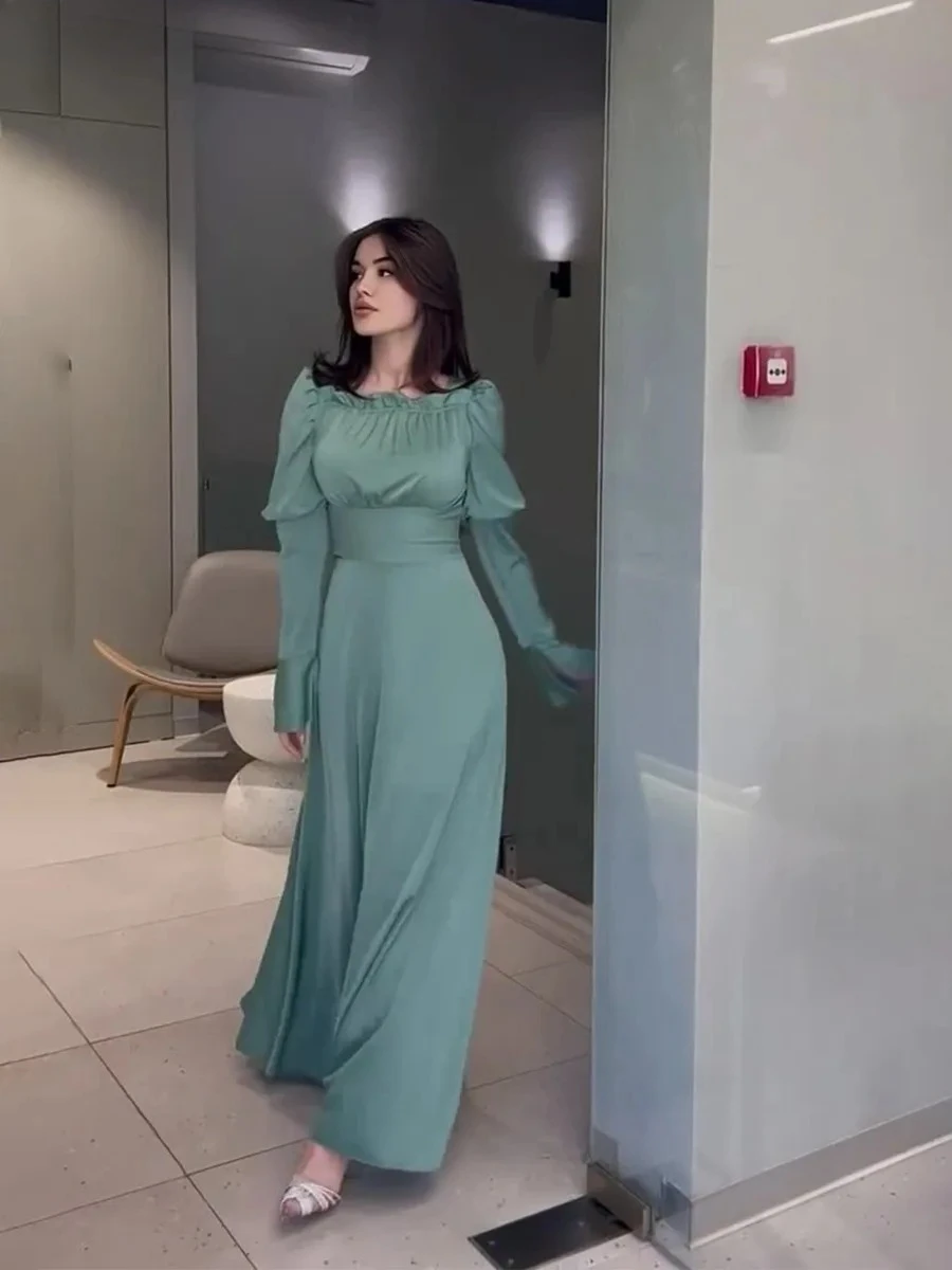 2025 Spring New Women's Elegant Square Collar Maxi Dress Gentle Style Sweet Slim A Line Dress Ladies Long Sleeve Evening Dresses
2025 Spring New Women's Elegant Square Collar Maxi Dress Gentle Style Sweet Slim A Line Dress Ladies Long Sleeve Evening Dresses