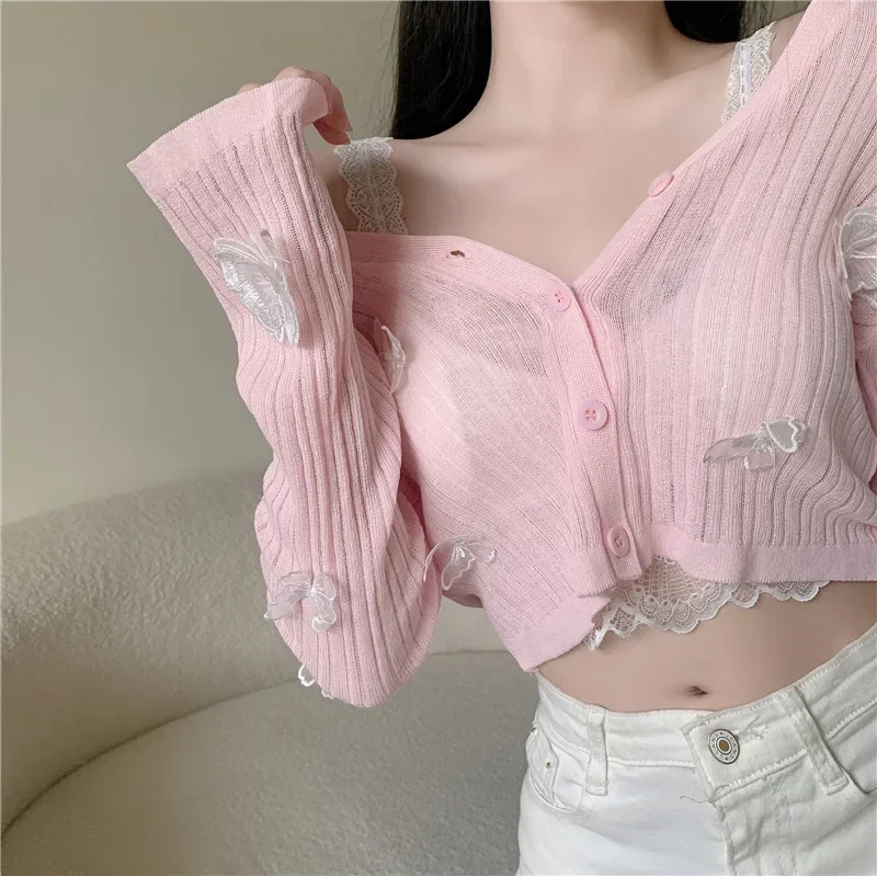 Lightweight Short Knitted Lace Butterfly Design Sun Protection Cardigan Long Sleeve Women's Top Summer New Style AE Stock
Lightweight Short Knitted Lace Butterfly Design Sun Protection Cardigan Long Sleeve Women's Top Summer New Style AE Stock