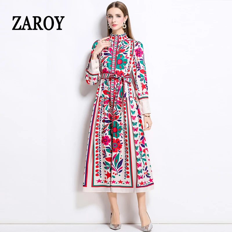 ZAROY Flower Printed Long Dress Spring Summer Holiday Beach Dress Elegant Lapel Single-breasted Long Sleeve Party Robe Vestidos
ZAROY Flower Printed Long Dress Spring Summer Holiday Beach Dress Elegant Lapel Single-breasted Long Sleeve Party Robe Vestidos