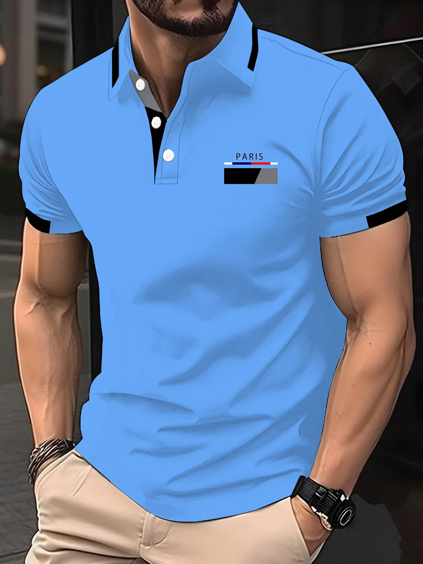 Новая мужская классическая однотонная рубашка-поло с короткими рукавами и принтом Парижа, летний топ, повседневная повседневная рубашка-поло большого размера на пуговицах с лацканами
Новая мужская классическая однотонная рубашка-поло с короткими рукавами и принтом Парижа, летний топ, повседневная повседневная рубашка-поло большого размера на пуговицах с лацканами