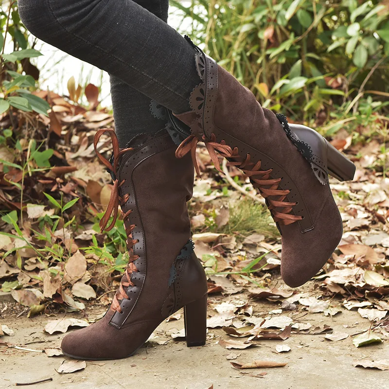 High Heel Boots Women Steampunk Women Sexy Leather Suede Boots Autumn Vintage Winter Shoes Women Lace Up Cosplay Boots
High Heel Boots Women Steampunk Women Sexy Leather Suede Boots Autumn Vintage Winter Shoes Women Lace Up Cosplay Boots