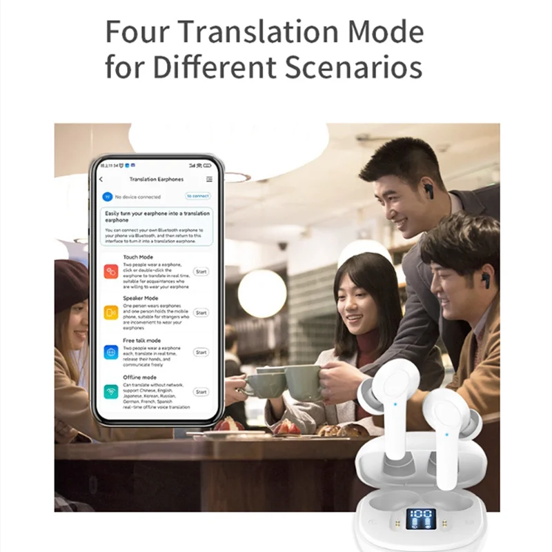 (Ограниченное предложение) B11 Умная гарнитура-переводчик Bluetooth Беспроводная поддержка 144 языка Перевод в реальном времени B
(Ограниченное предложение) B11 Умная гарнитура-переводчик Bluetooth Беспроводная поддержка 144 языка Перевод в реальном времени B